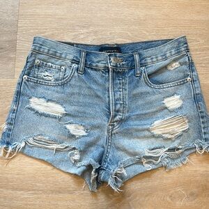 Aeropostale Women's Distressed Blue Denim Shorts